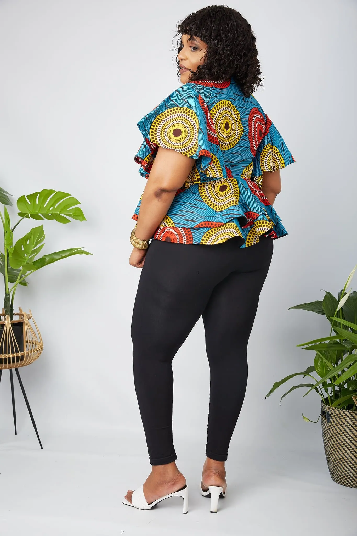 New in African Print Peplum Blouse/Top - Ruby