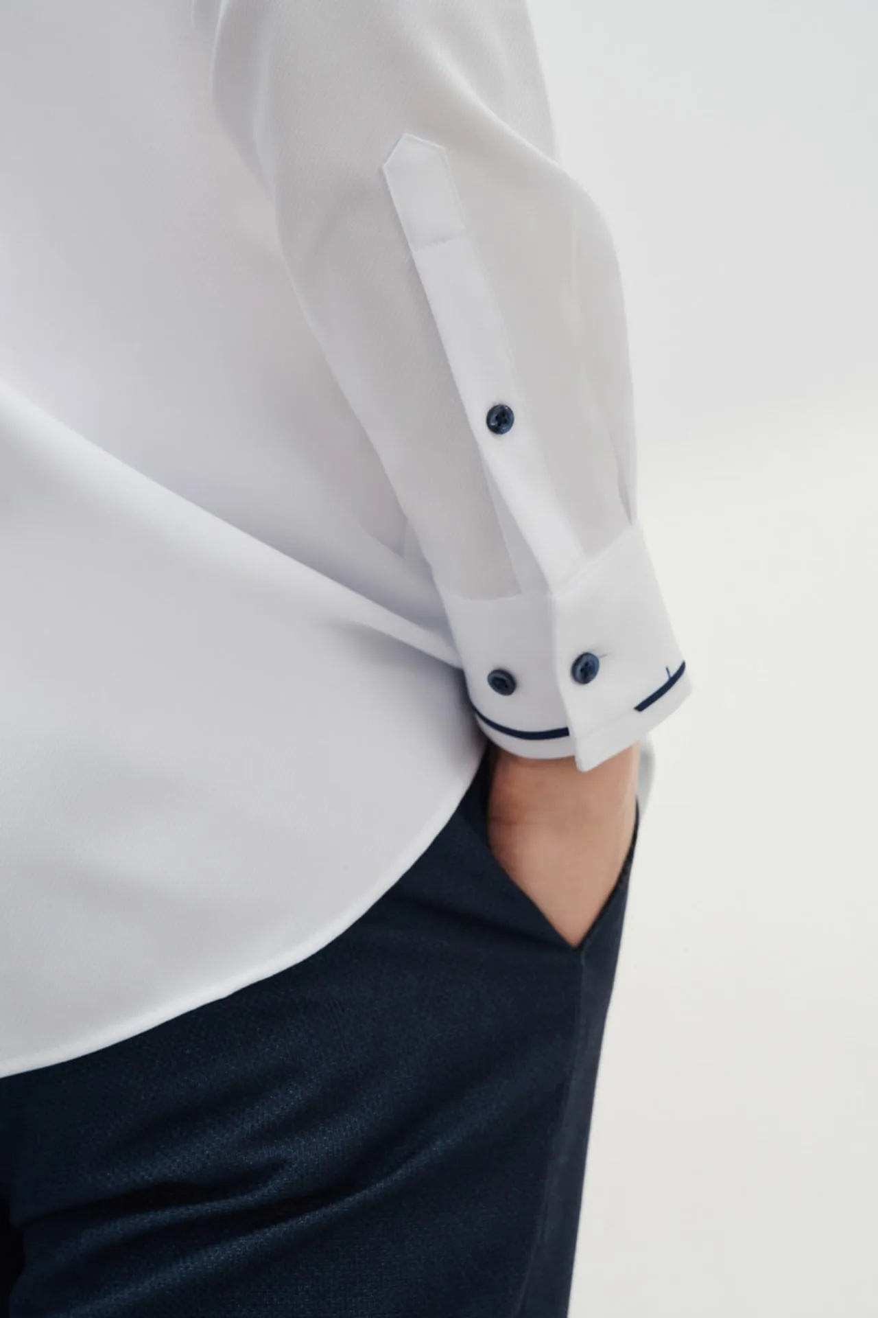 Non-Iron Quick Dry Smart Fit Twill Shirt Design Detail Collar