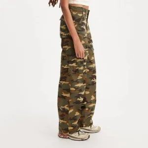 Open Box - Levi's Women's Mid Rise Wide Relaxed Cargo Pants Loose