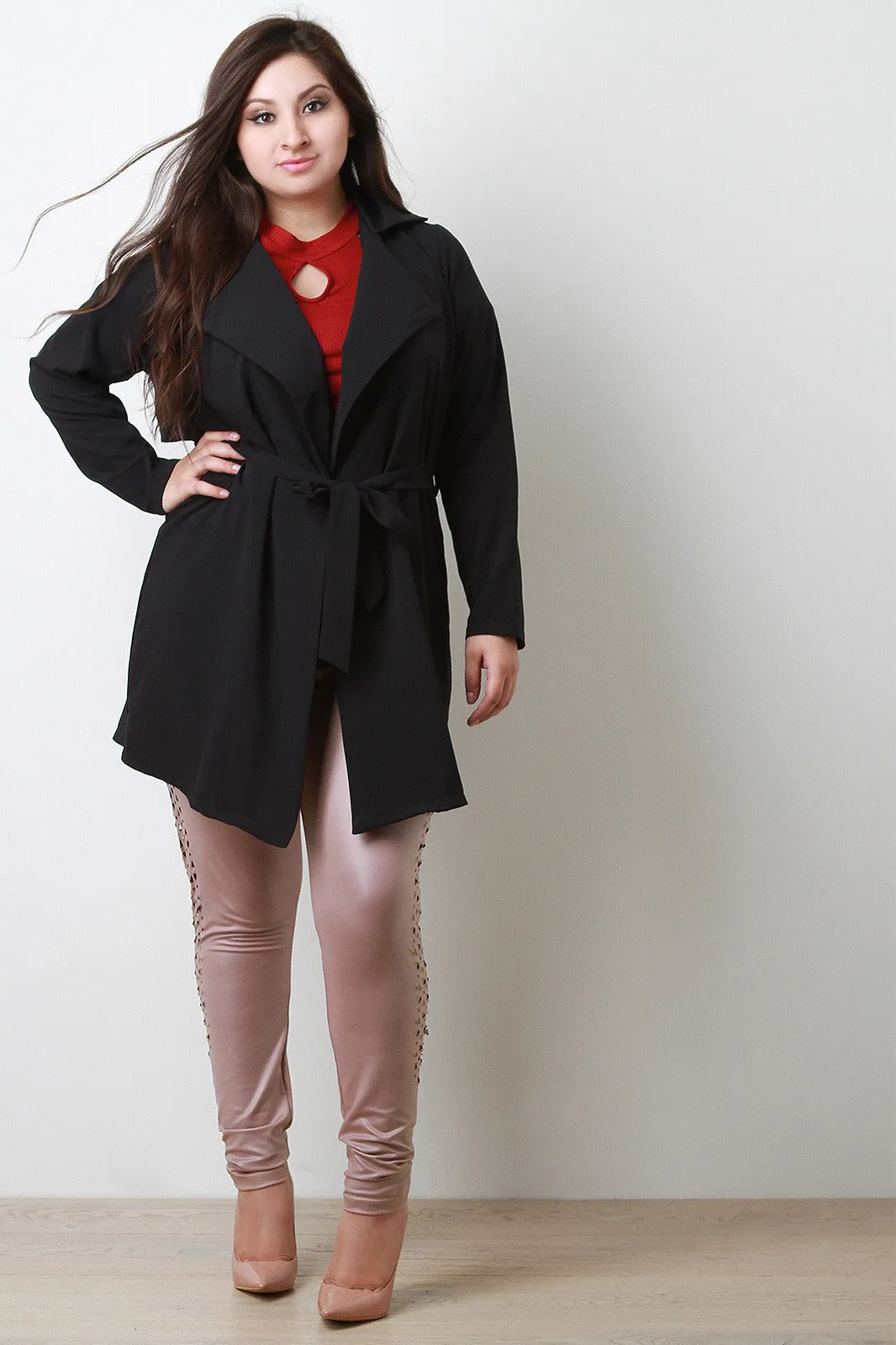 Open Front Sash Longline Blazer