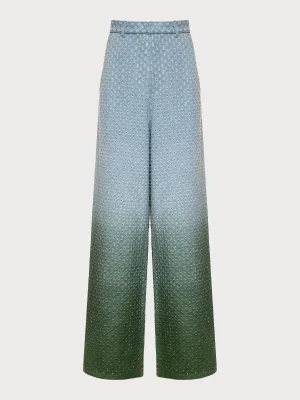 Perforated Jeans with Green Gradient