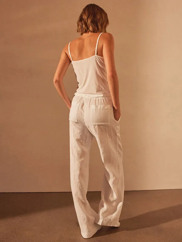 Relaxed Wide Leg Pant in White