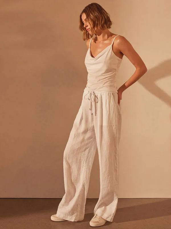 Relaxed Wide Leg Pant in White