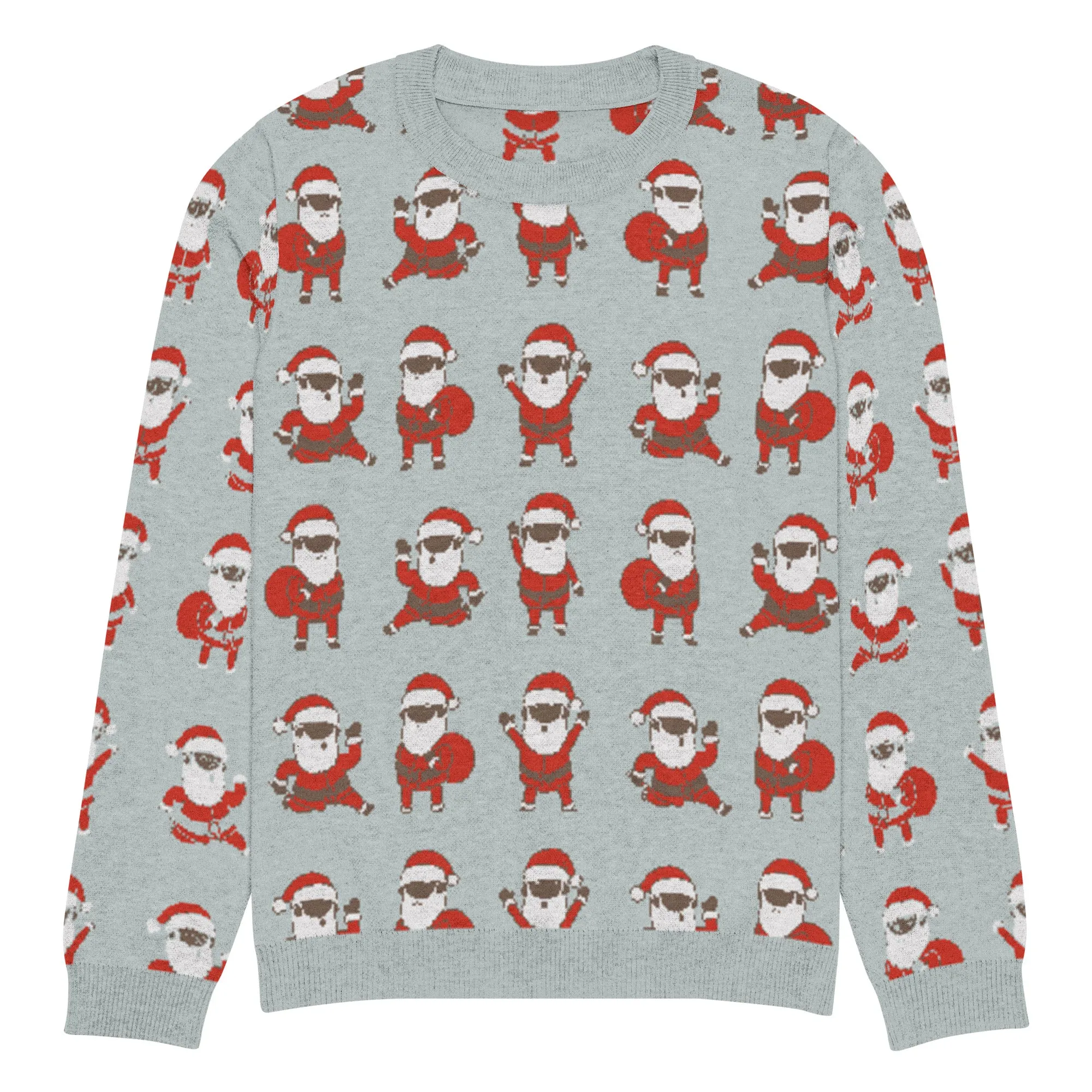 Santa Gettin' Jiggy Knitted (Blue) Sweater