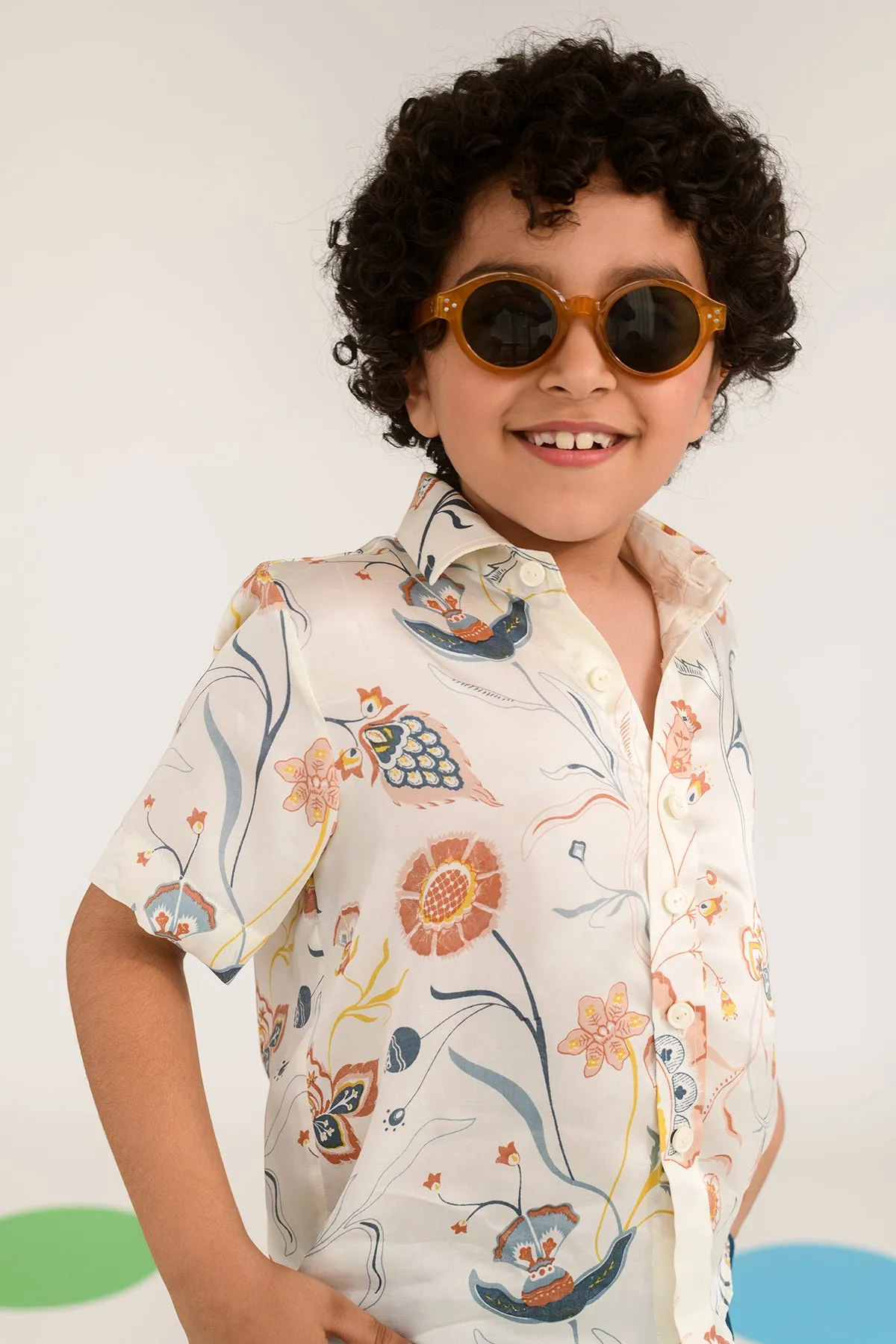 Spring Patio-German Satin Half Sleeves Shirt For Boys