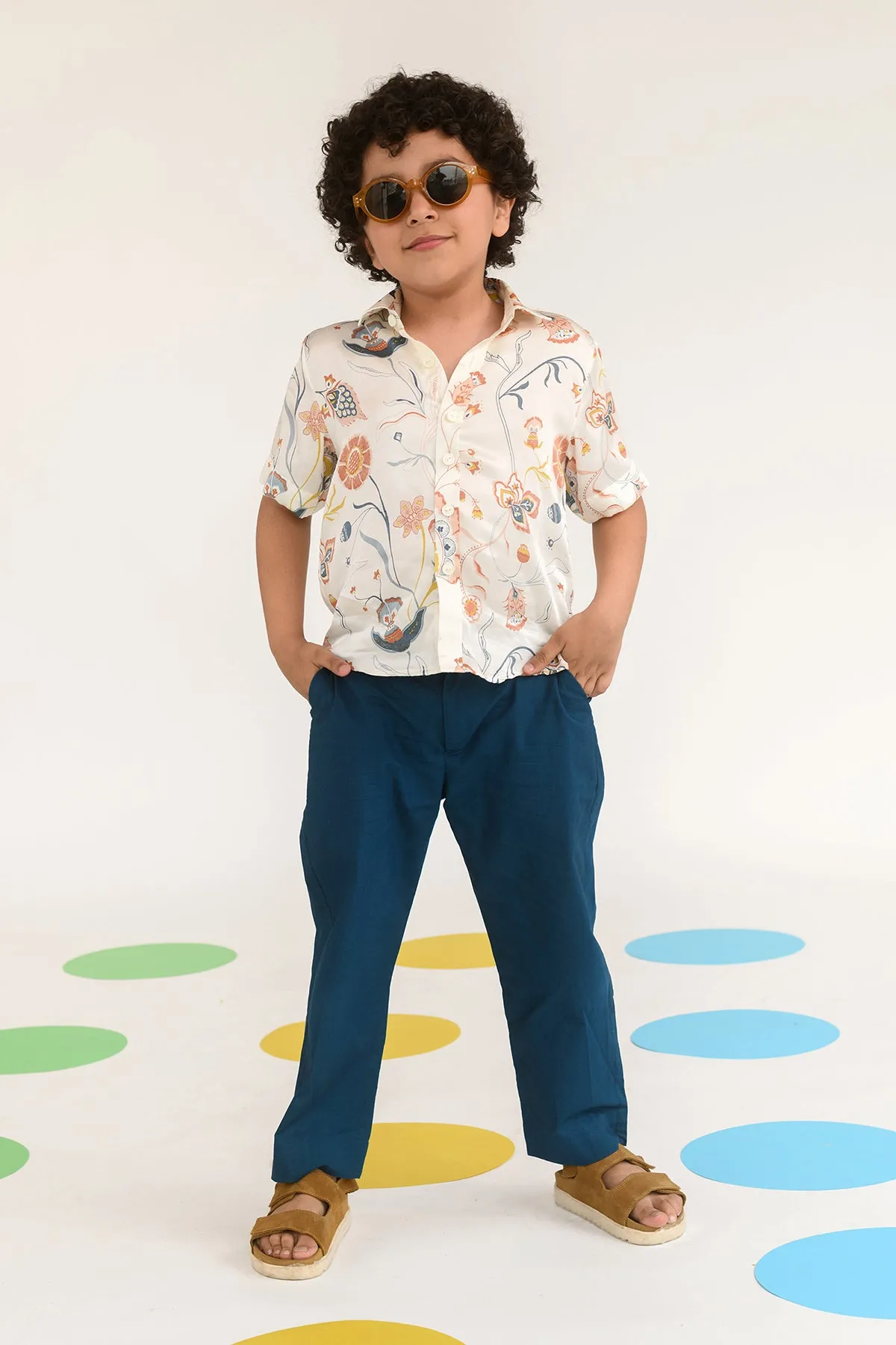 Spring Patio-German Satin Half Sleeves Shirt For Boys