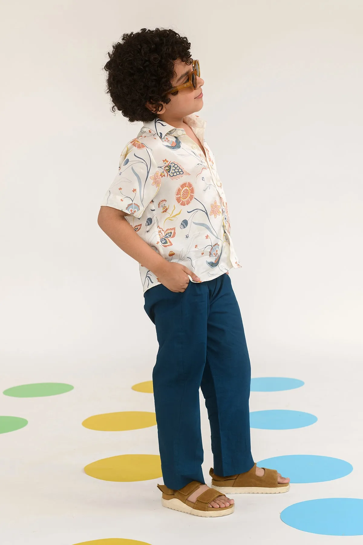 Spring Patio-German Satin Half Sleeves Shirt For Boys