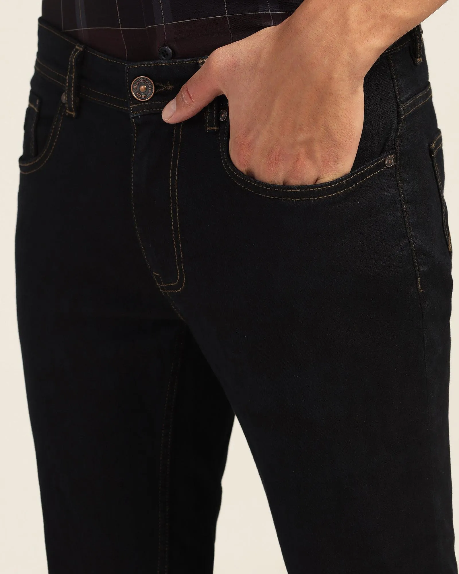 Super Clean Skinny Cropped Fiji Fit Indigo Blue Jeans - Elias