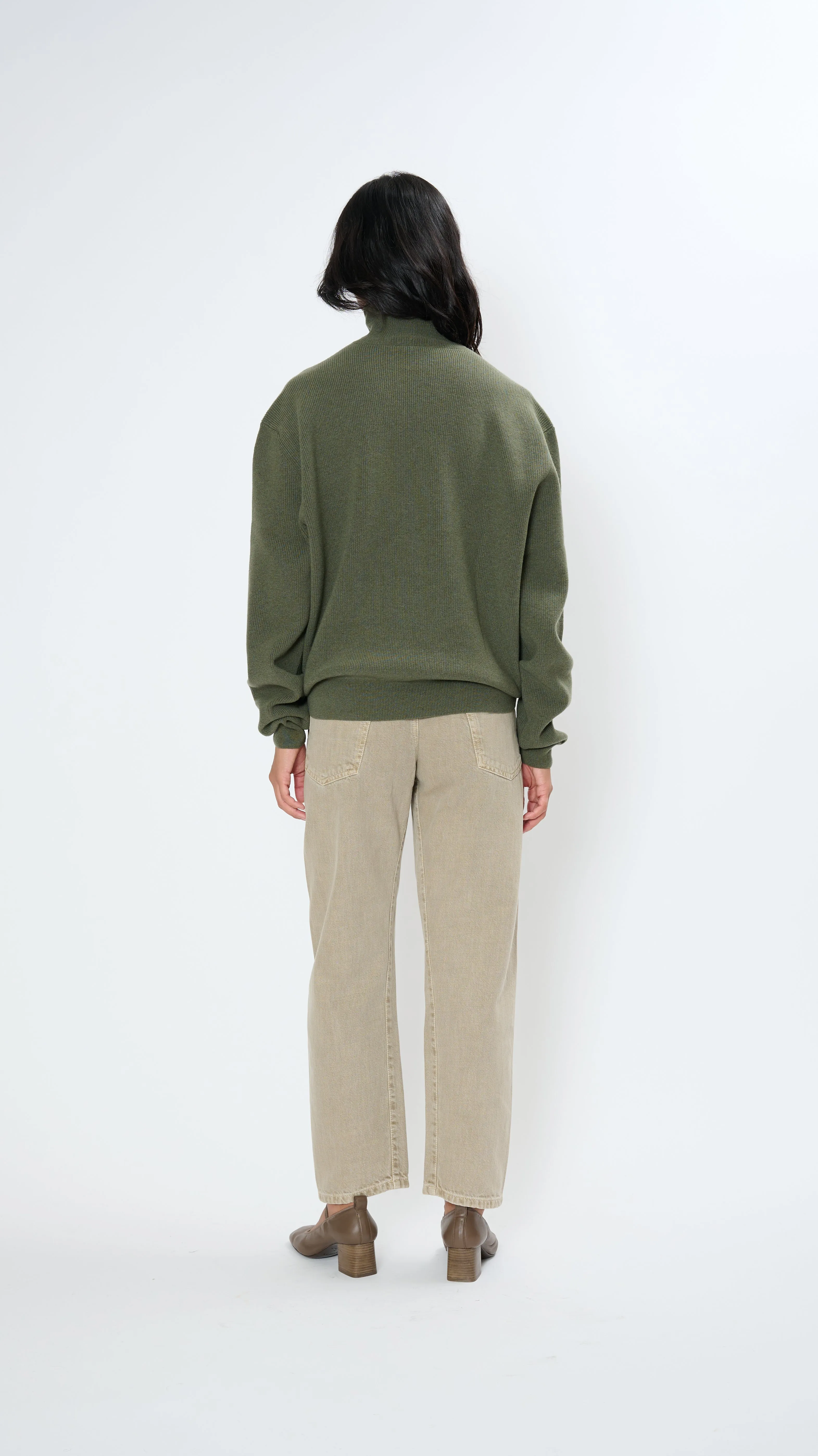 Turtleneck Jumper in Light Moss