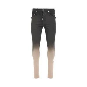 Tyrone Cut Denim Pants in Black/Pearl