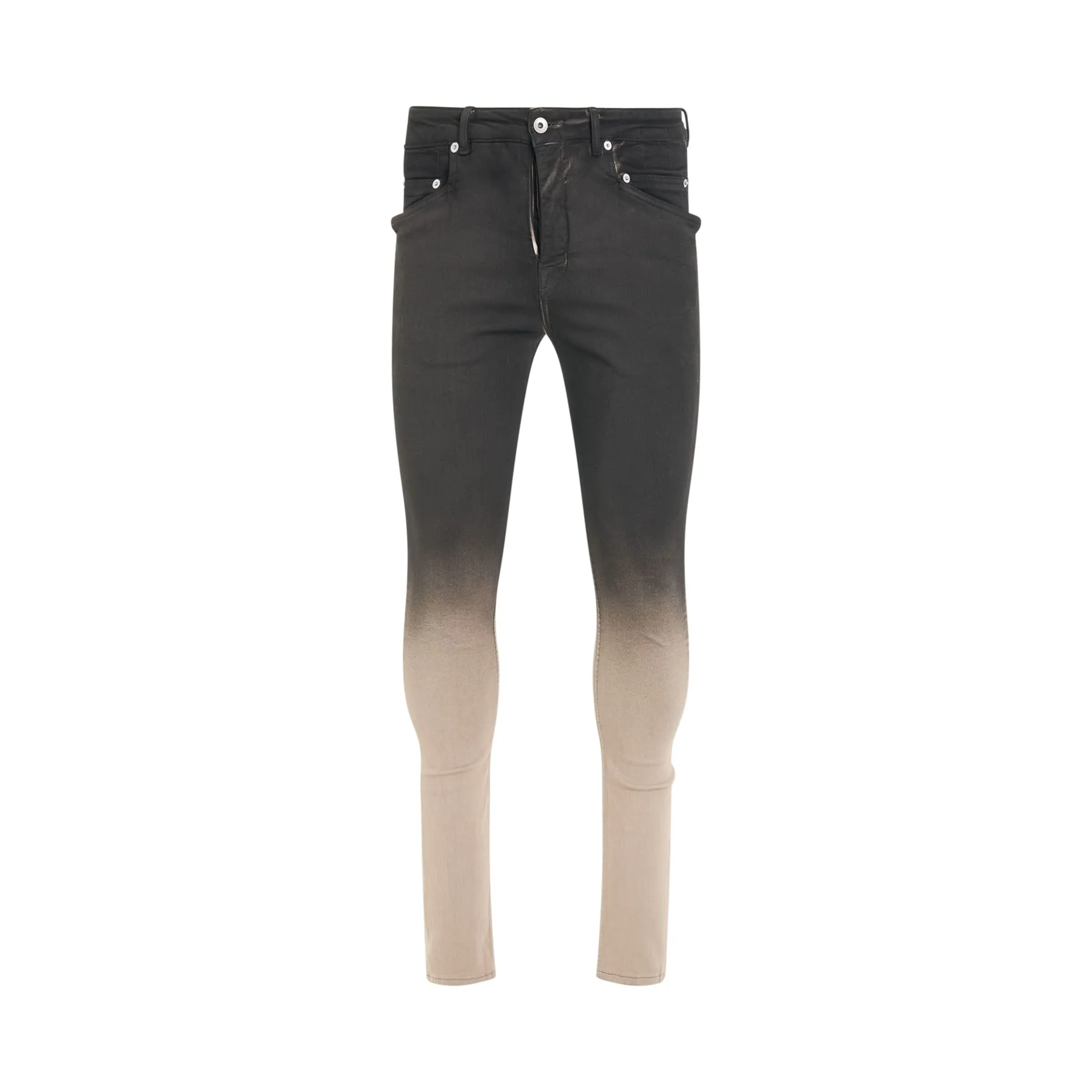 Tyrone Cut Denim Pants in Black/Pearl