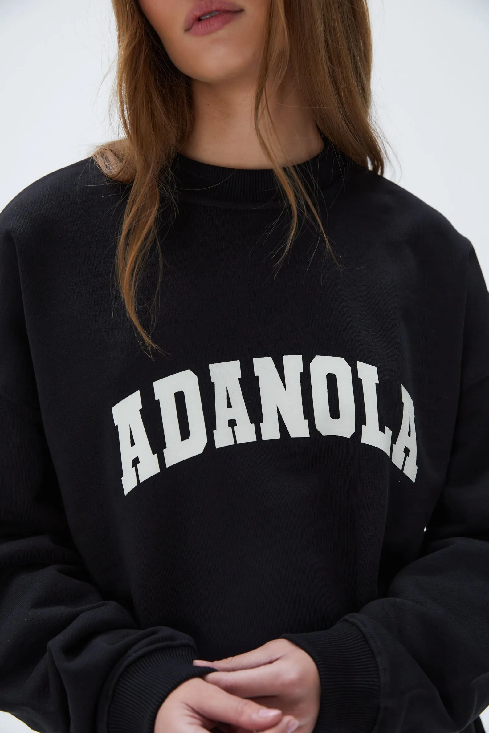 Varsity Oversized Sweatshirt - Black