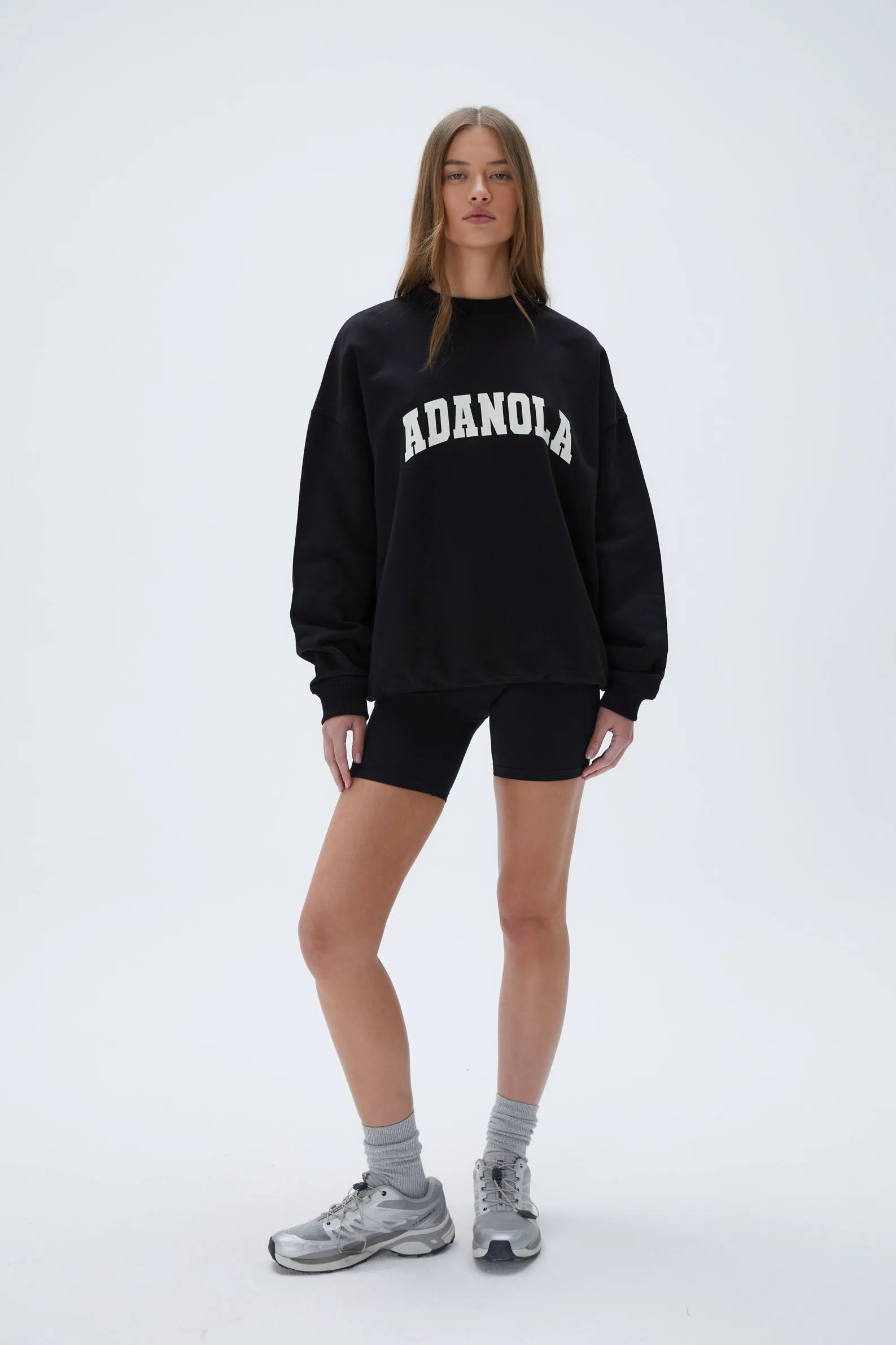 Varsity Oversized Sweatshirt - Black