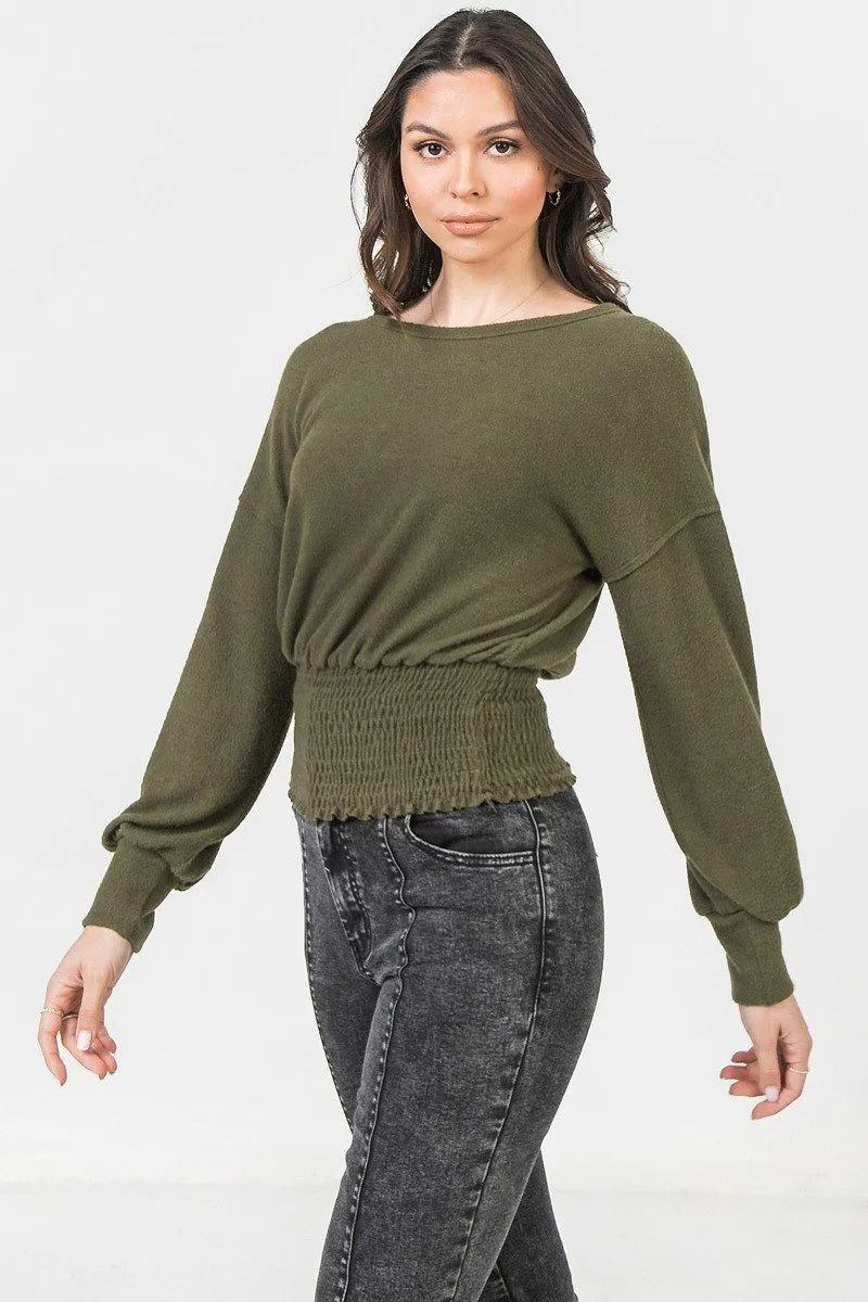 Women's A Knit Top Featuring Wide Neckline