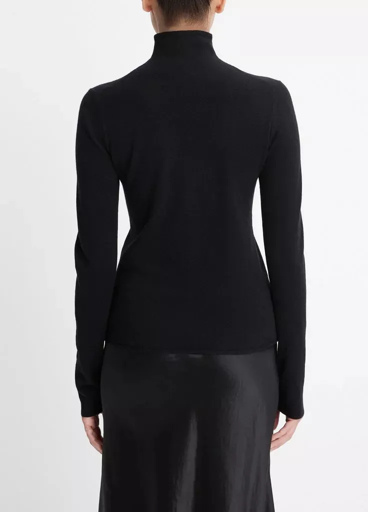 Wool-Blend Slim Turtleneck Sweater - Black